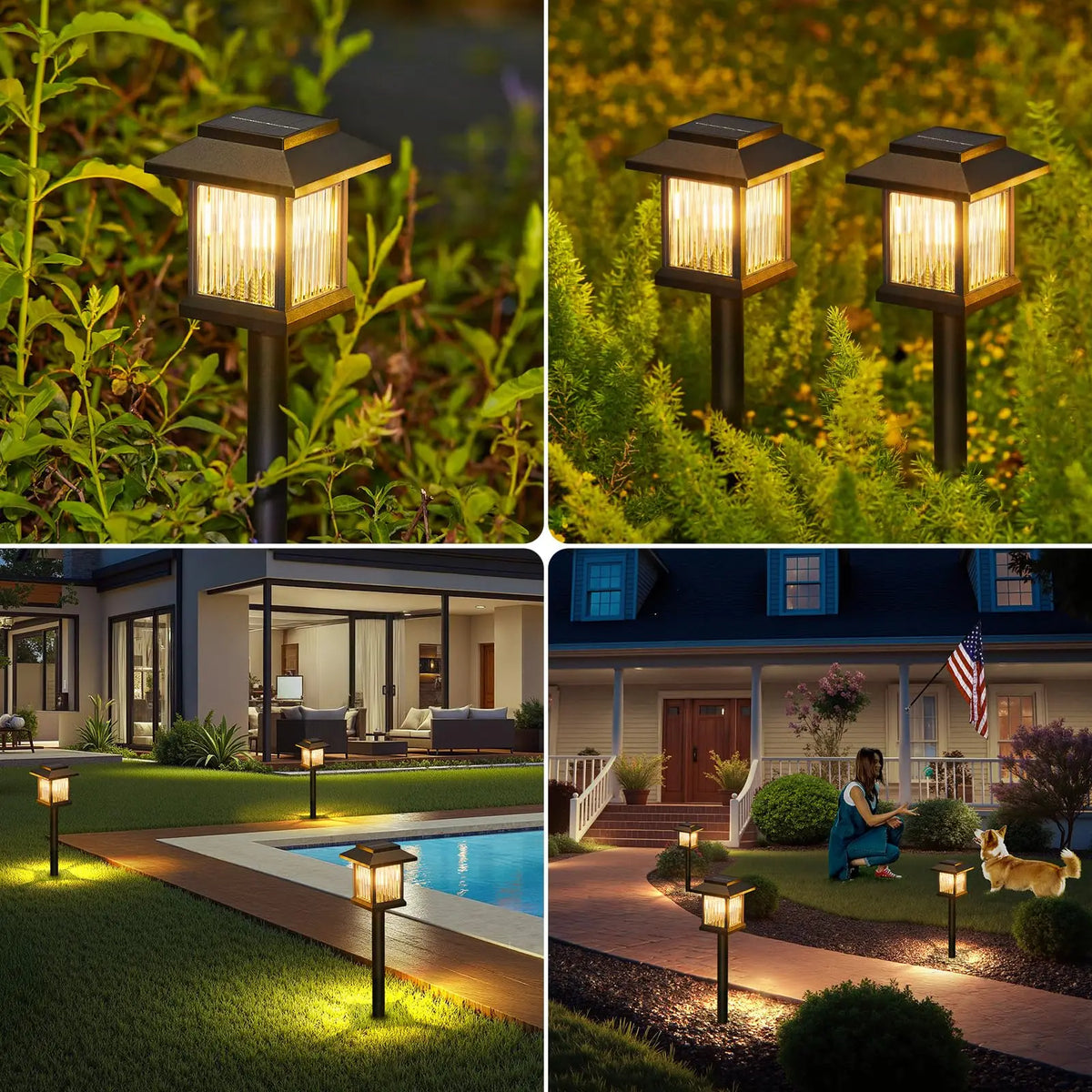 Solar Pathway Lights Outdoor Waterproof Landscape Garden Decor