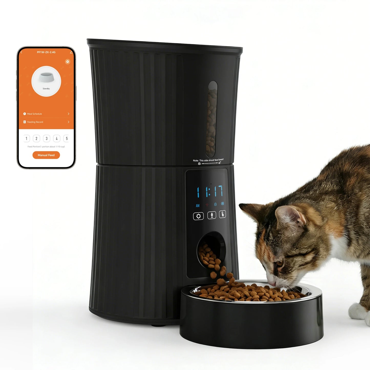 JHK WiFi Timed Cat Feeder With App Control Indoor Programmable