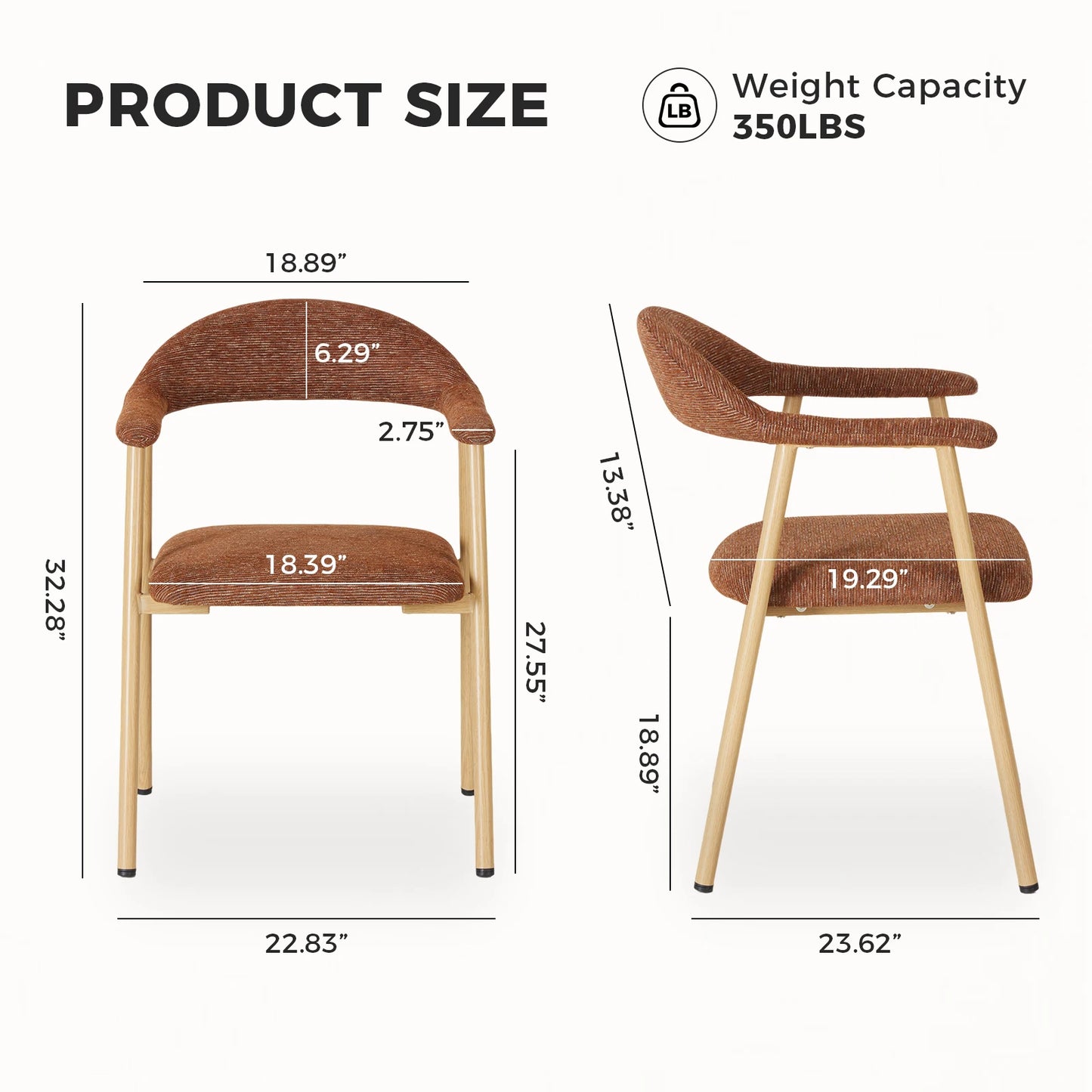 MCQ Ergonomic Backrest Office Chairs Set of Two Linen Fabric