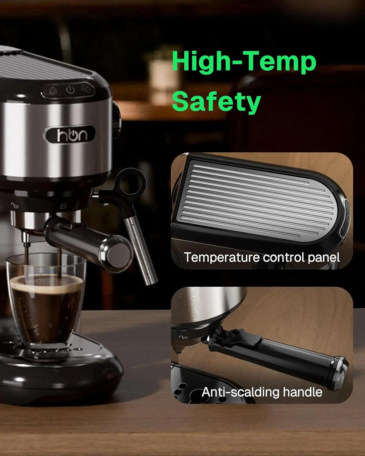 Xmsj 20 Bar Espresso Machine With Milk Frother And Stainless Steel Finish