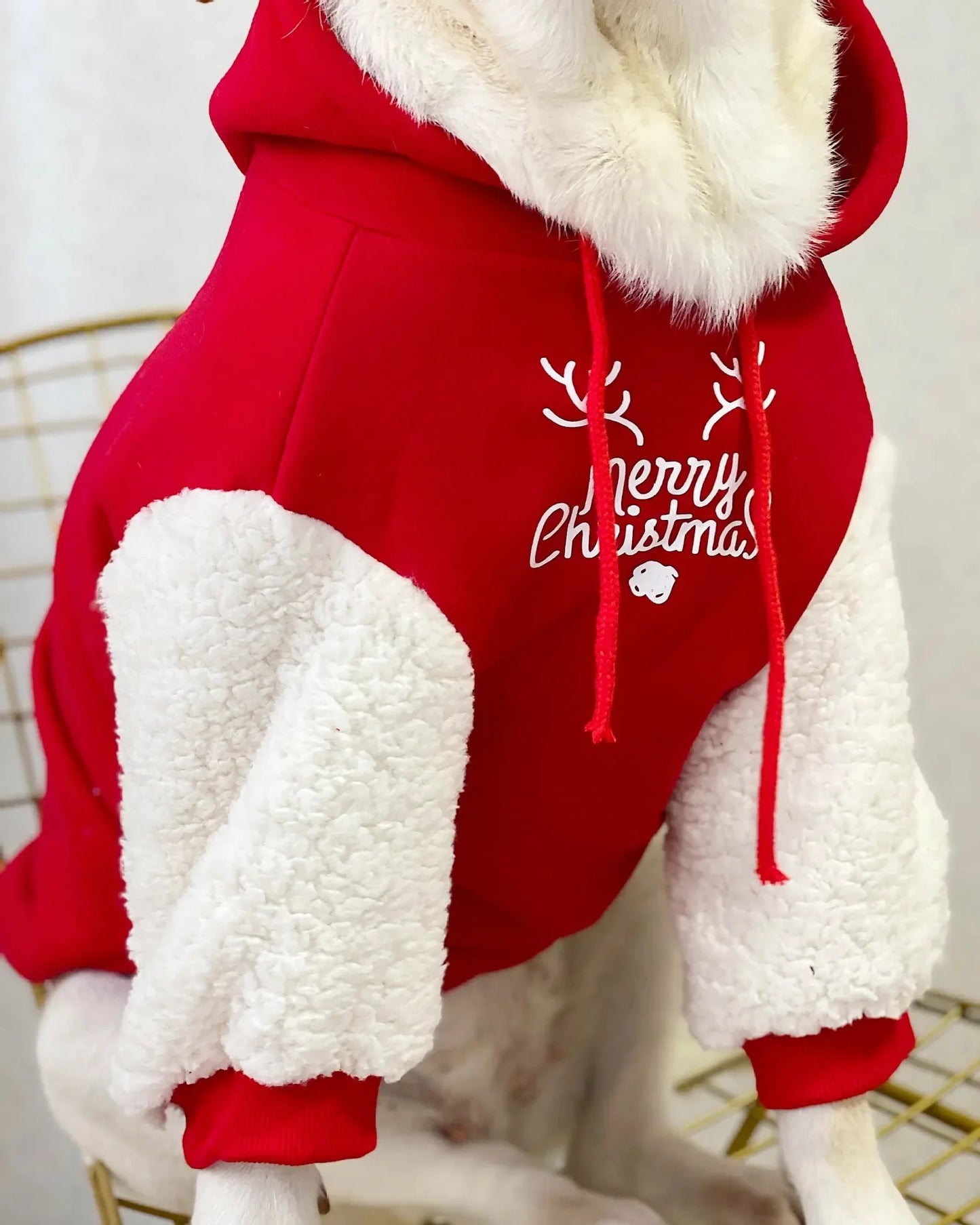 Winter Cotton Fleece Christmas Dog Sweatshirt For Cozy Winter Wear