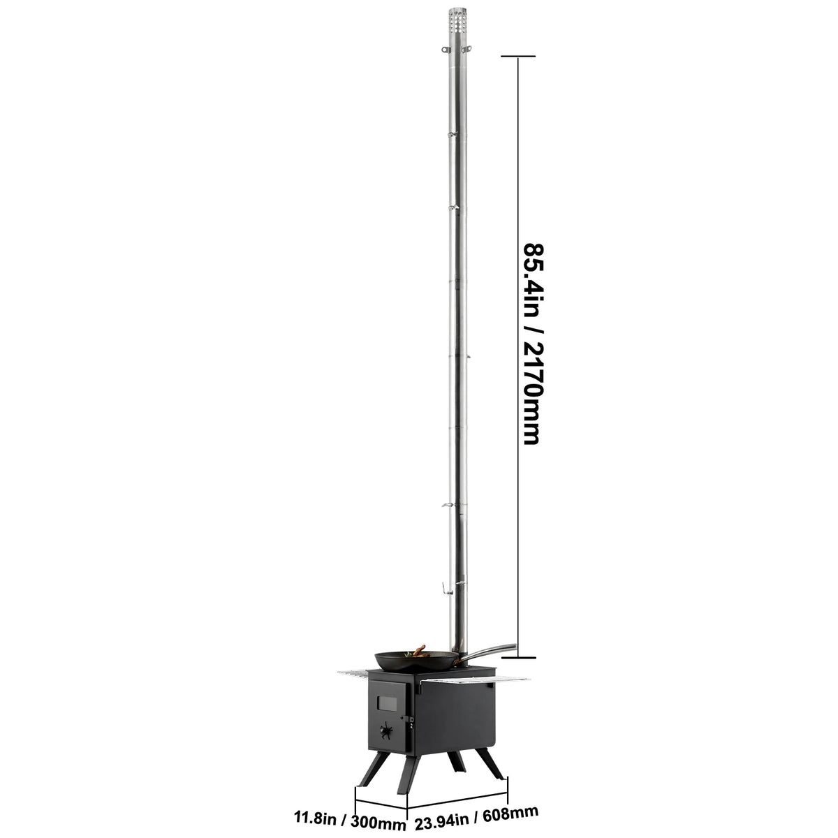 Portable Alloy Steel Camping Wood Stove With Chimney And Gloves