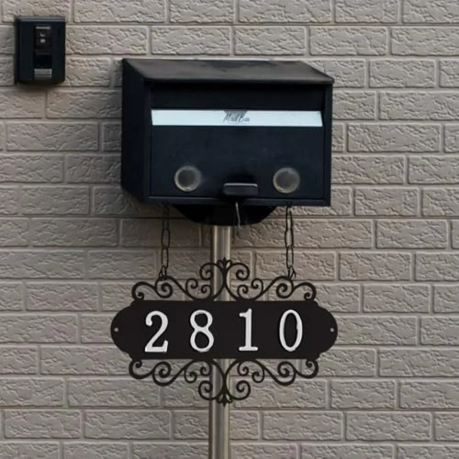 DIY Metal House Numbers Sign Outdoor Address Plaque Weatherproof