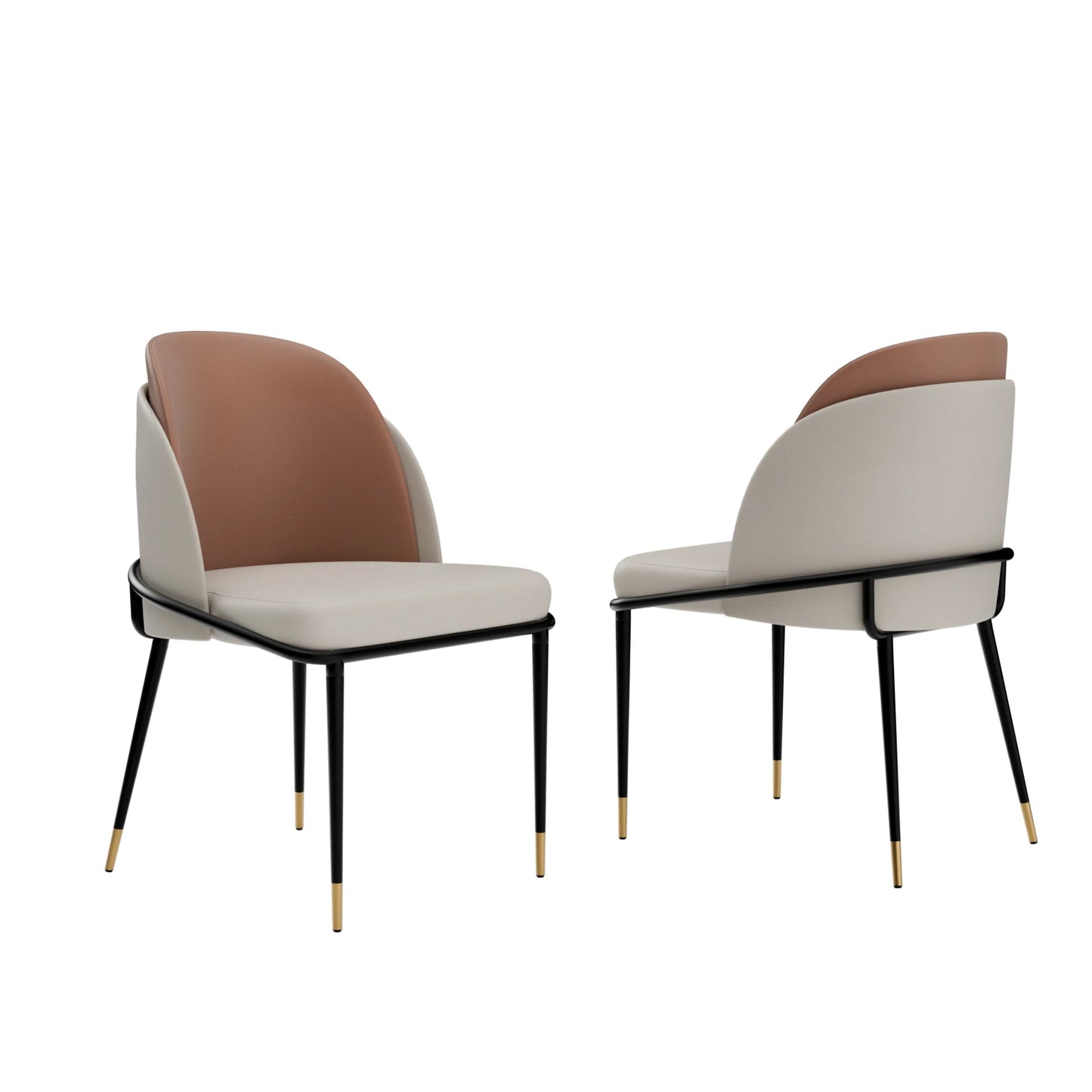 Luxurious Upholstered Dining Chairs Set Microfiber Silicone Leather Kitchen