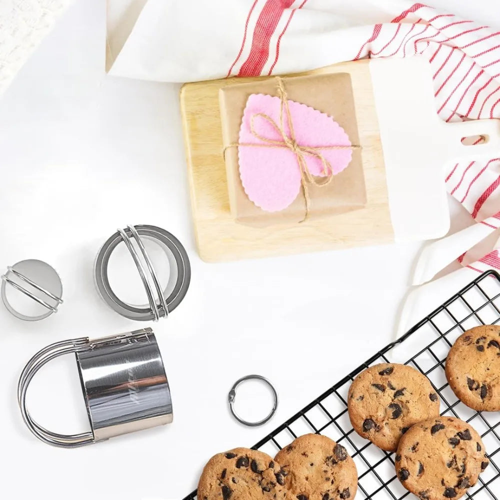 5-Piece Round Cookie Cutter Set Stainless Steel Ergonomic Handles