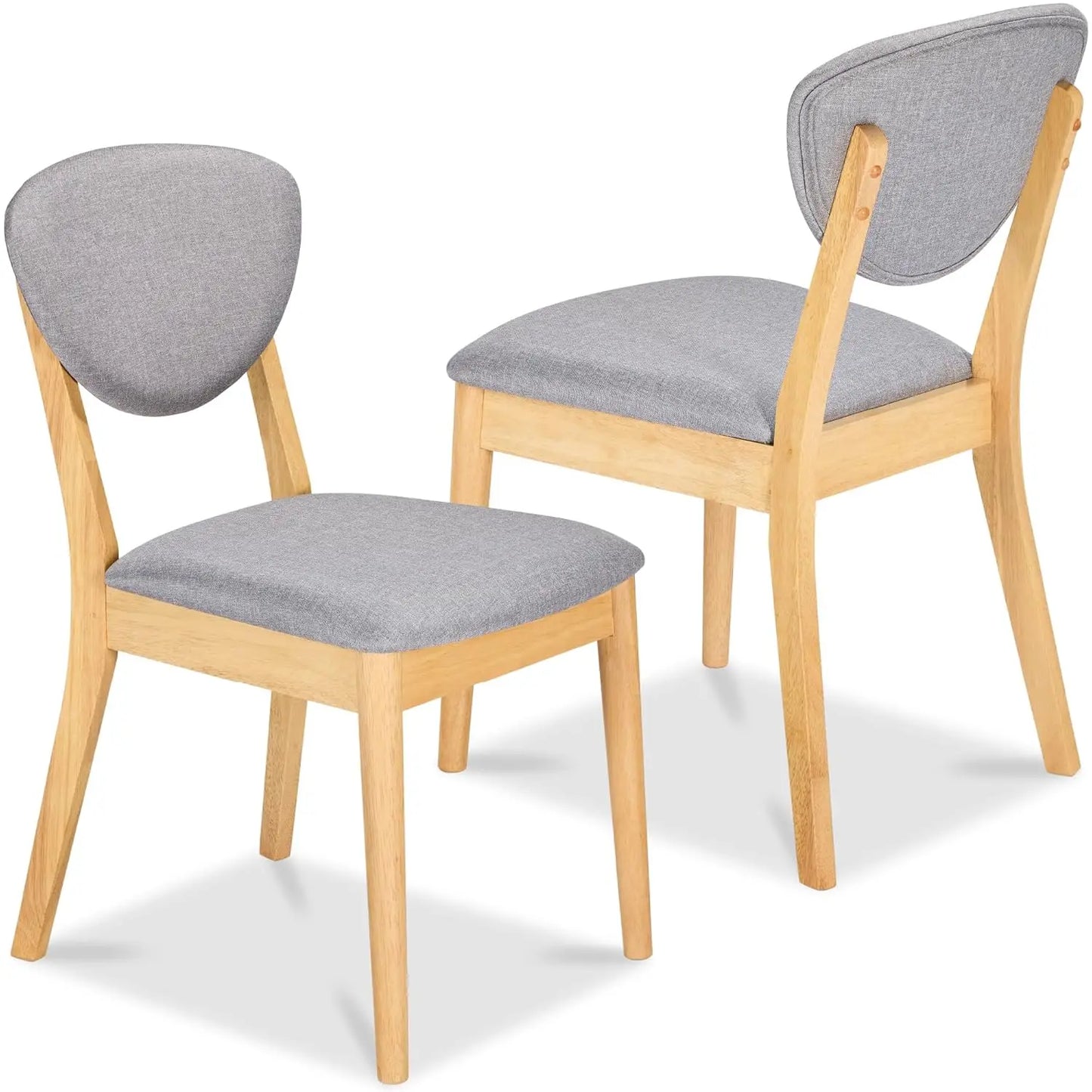 Mid Century Dining Chairs Set of 2 Upholstered Wood