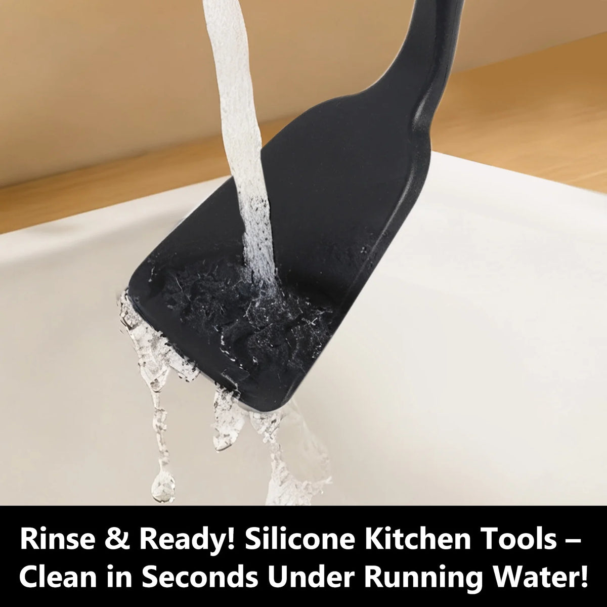 Koomade Silicone Cooking Utensil Set With Wooden Handles And Holder