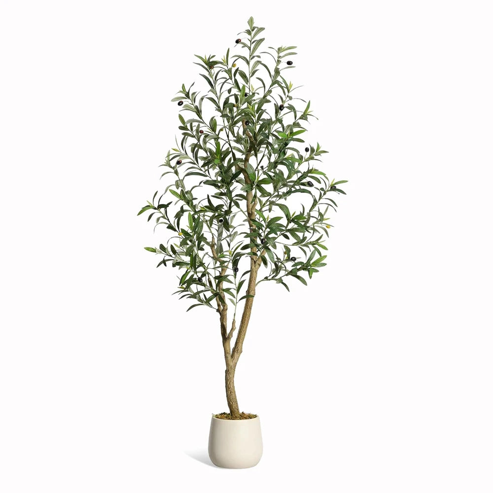 HiMISS Olive Trees Artificial Indoor Faux Silk Plant In Pot