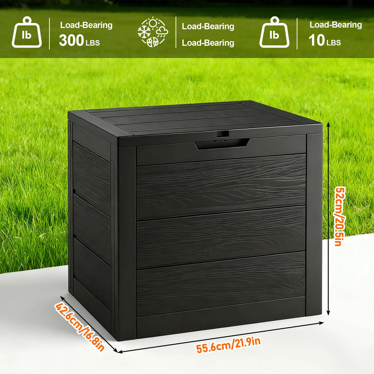 SARENZOON Outdoor Deck Storage Box With Lockable Lid