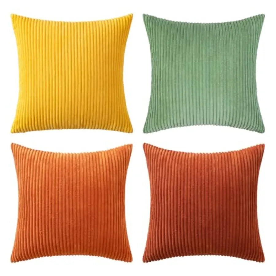 Modern Corduroy Farmhouse Throw Pillow Covers For Couch Decor