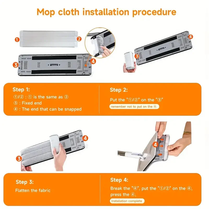 Joybos Ultra Slim Mop And Bucket System With Microfiber Pads