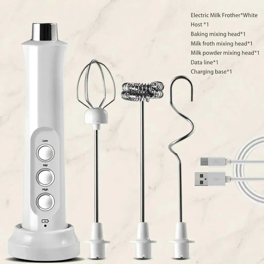 Stonego USB Rechargeable Milk Frother With Stainless Steel Whisk
