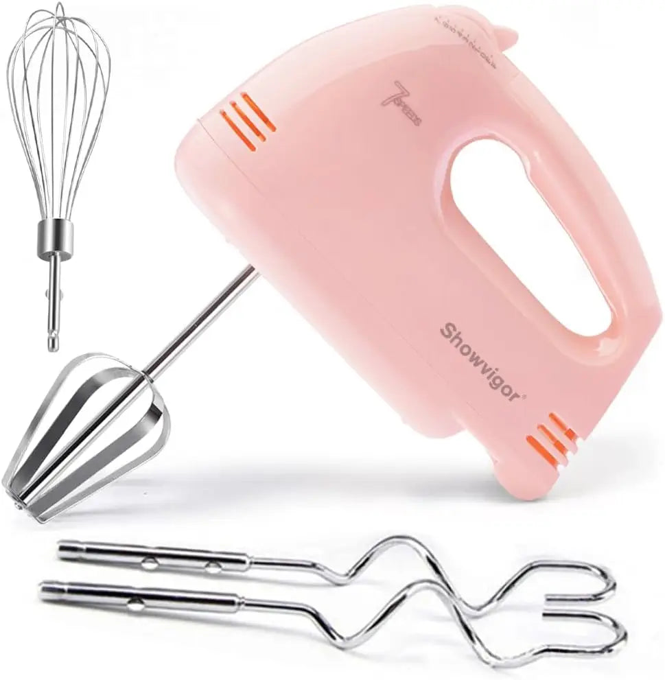 Portable Electric Handheld Mixer With 5 Stainless Steel Attachments