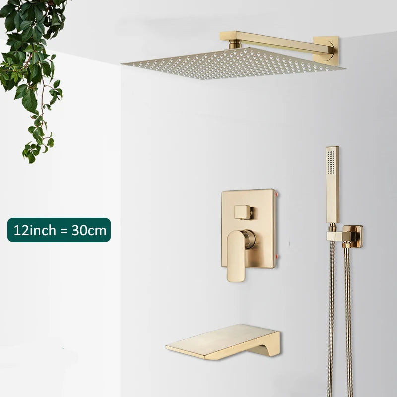 Quyanre Bathroom Wall Mounted Rainfall Shower System