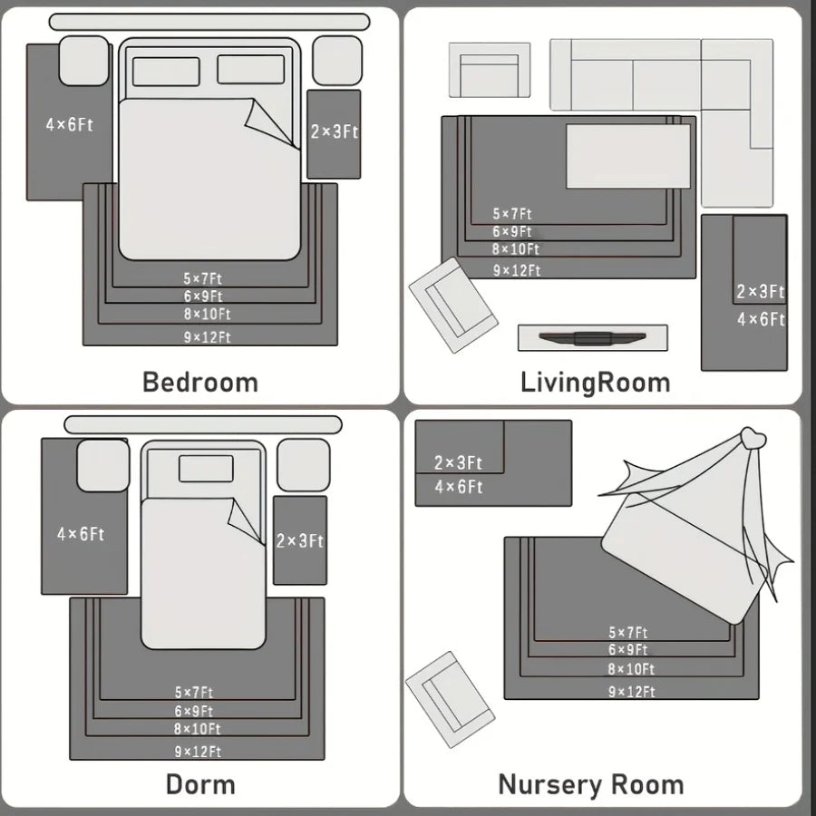 Plush Geometric Area Rug For Bedroom And Living Room