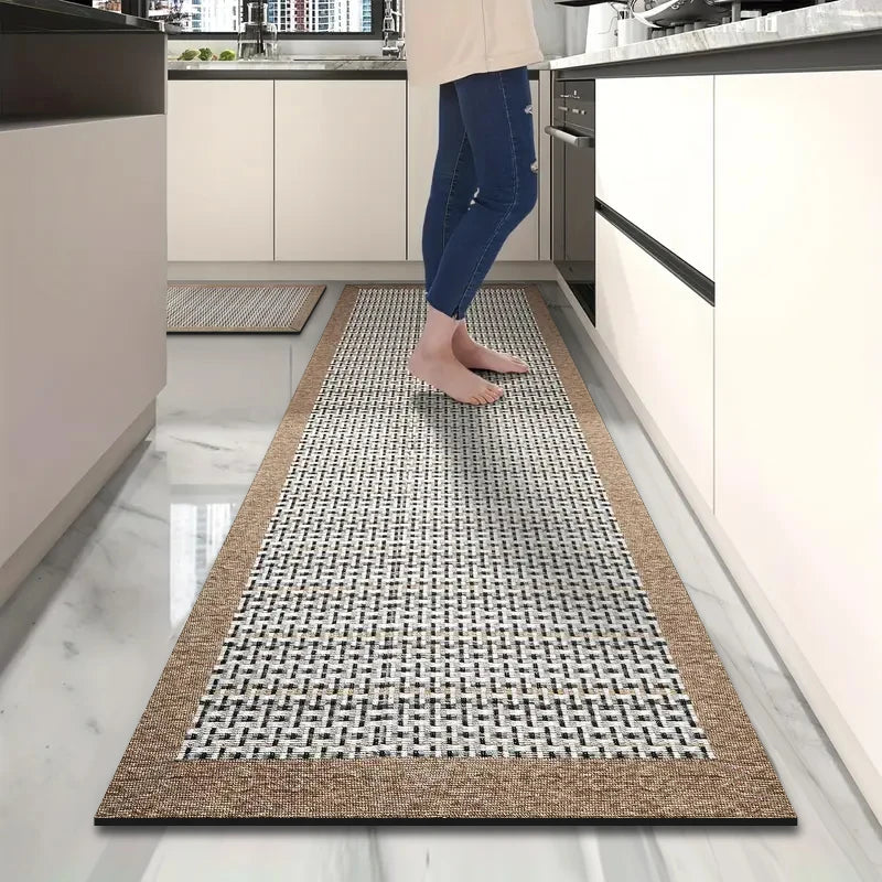 Imitation Woven Non Slip Floor Mats For Kitchen And Bathroom