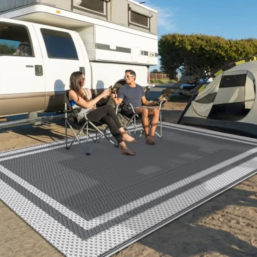 Outdoor Rug Reversible Portable Plastic Straw Camping Rugs for Outside RV, Large Waterproof Outdoor Area Rugs for Patio, Deck,