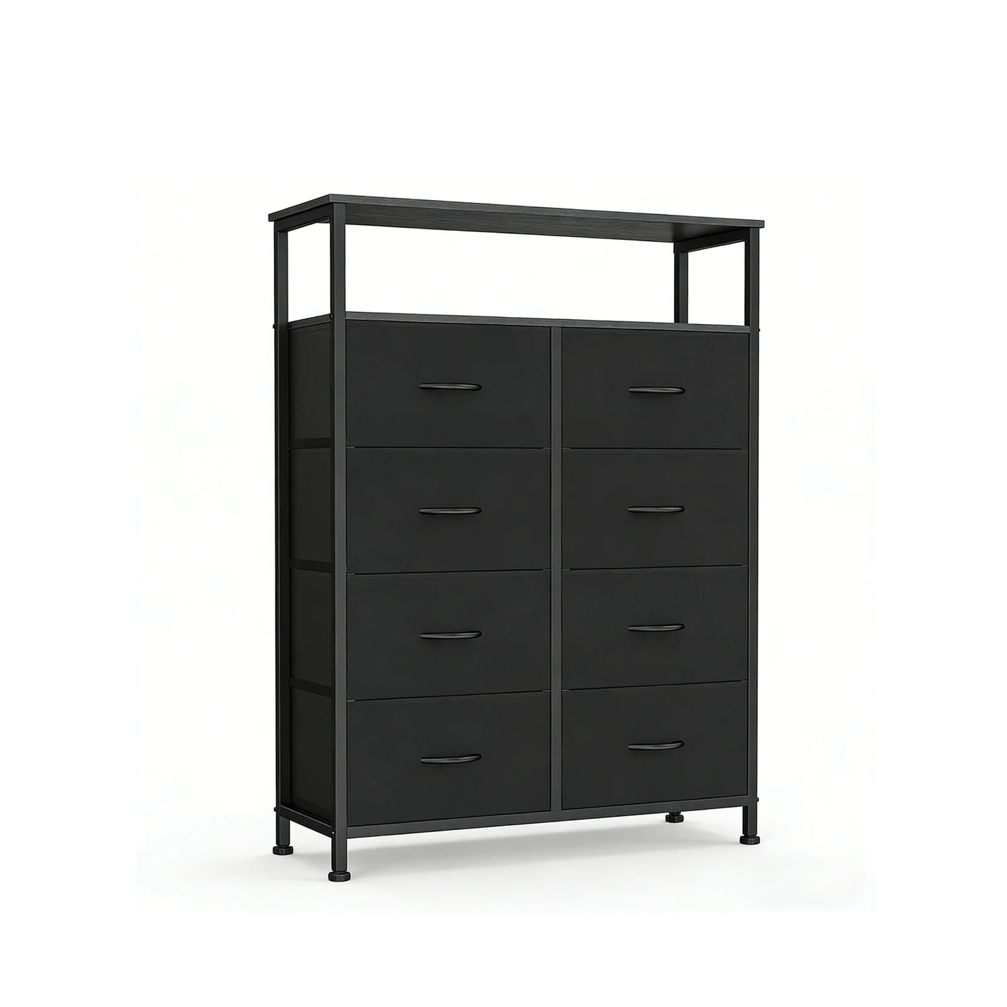 MCQ Wood TV Stand With Charging Station And Fabric Drawers