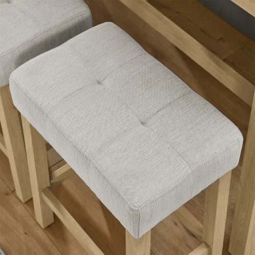 Premium Solid Wood Dining Table And Upholstered Stool Set