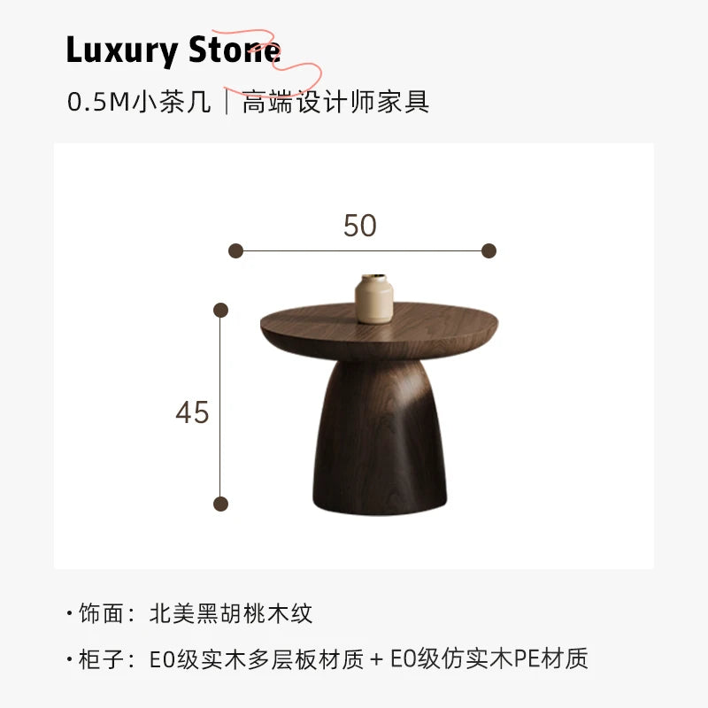 QWC Modern Wabi Sabi Round Coffee Table for Living Room