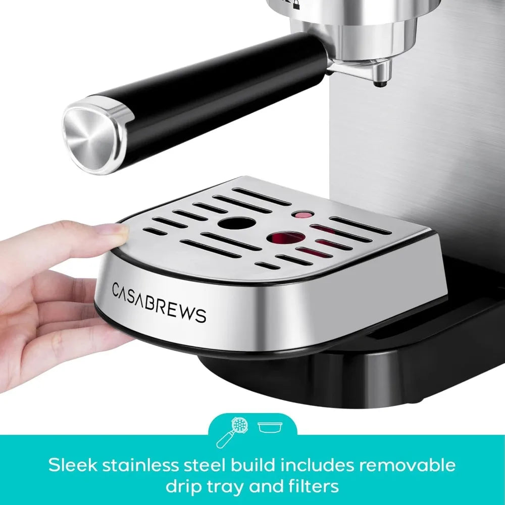 Casabrews Compact Espresso Maker With Steam Milk Frother