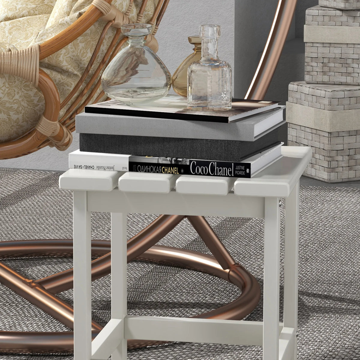 Outsunny Modern Outdoor Patio Side Table For Backyard And Deck