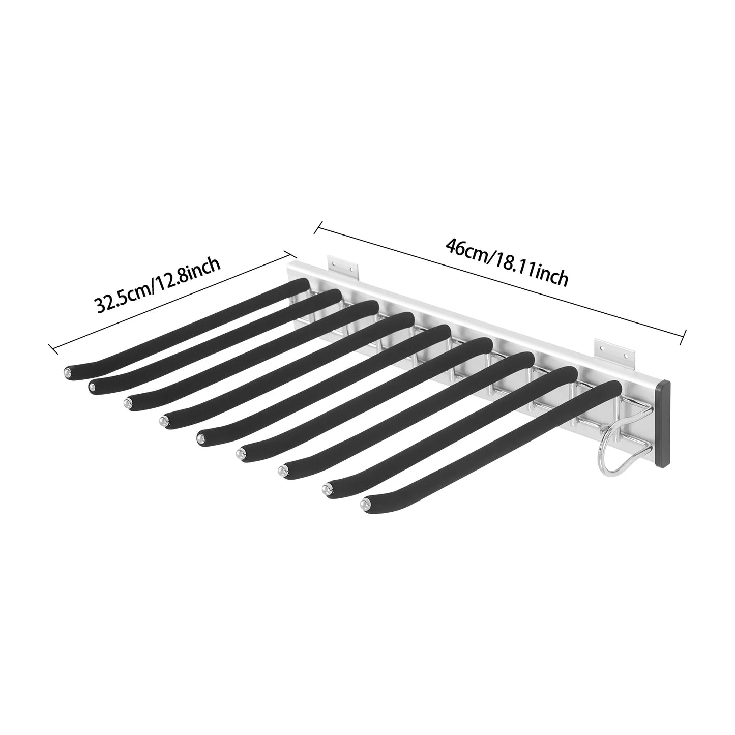 Bymaocar Pull Out Trousers Rack Nine Rods Wall Mount Organizer