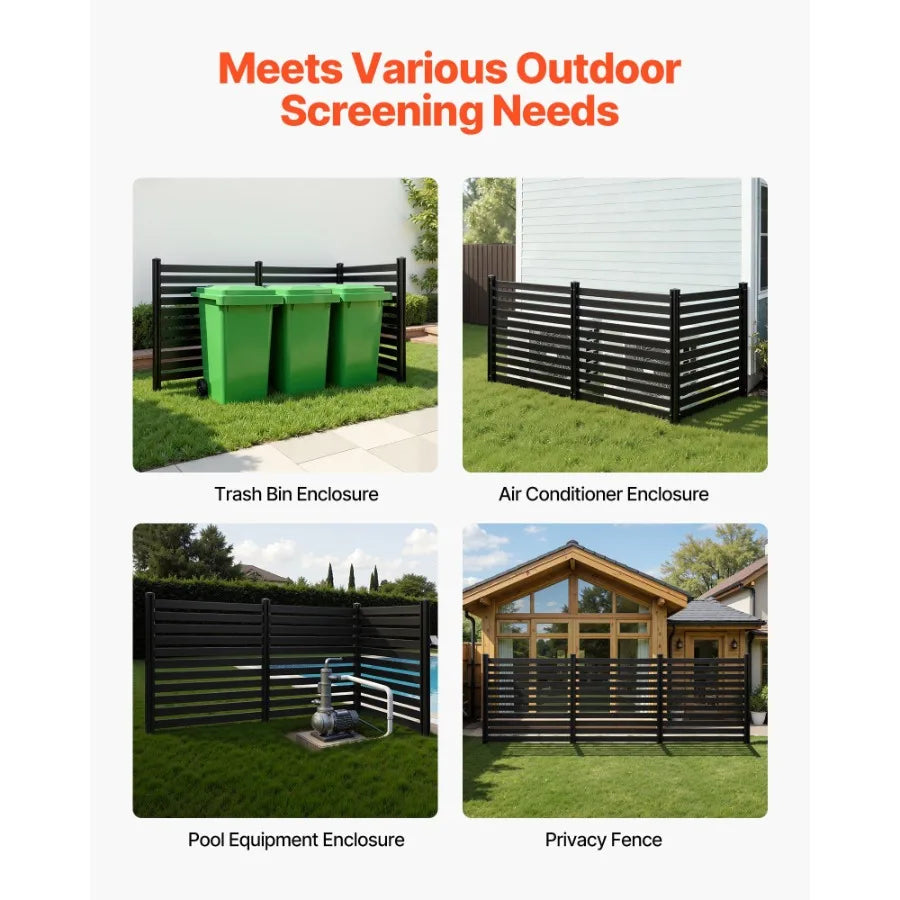 Outdoor Privacy Screen 3 Panel Fence With Stakes