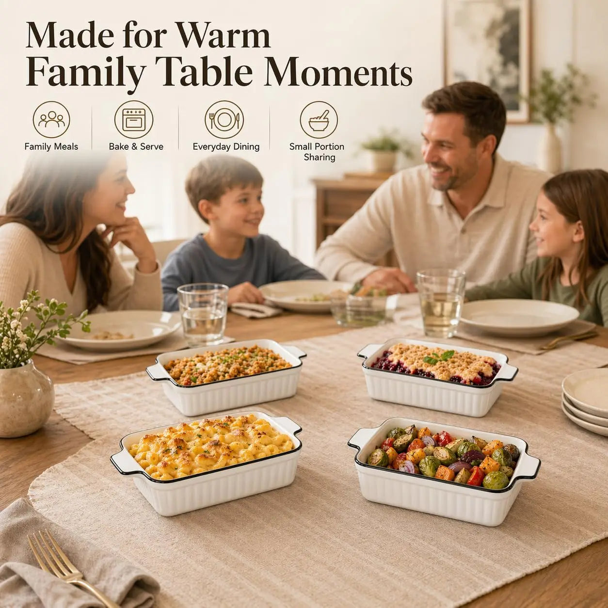 Ceramic Baking Dishes Set Of 4 With Handles For Casseroles