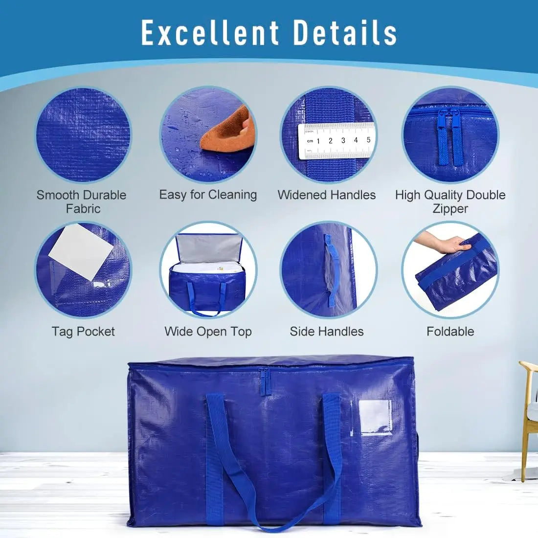 Heavy Duty Moving Storage Bags With Zippers And Carrying Handles