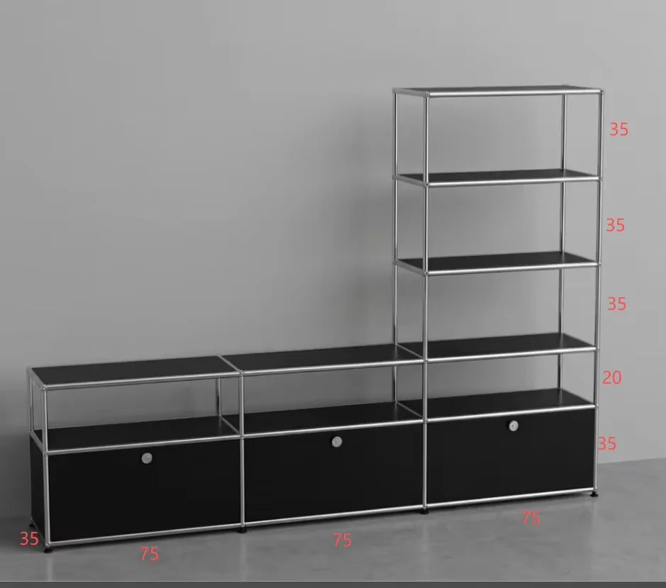 Bigcityfur Modern Metal Corner TV Stand Storage Cabinet