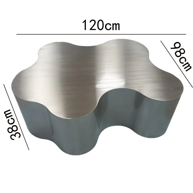 MDNG Modern Stainless Steel Coffee Table for Living Room Sealed Storage