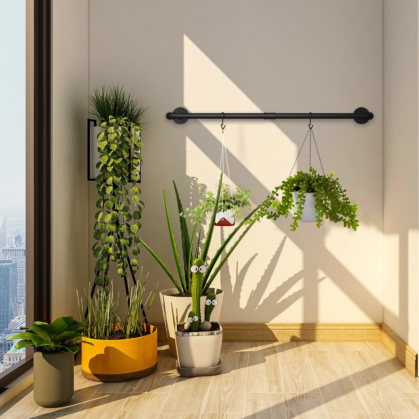 Wall Mounted Clothes Rack Industrial Pipe Style Garment Rail