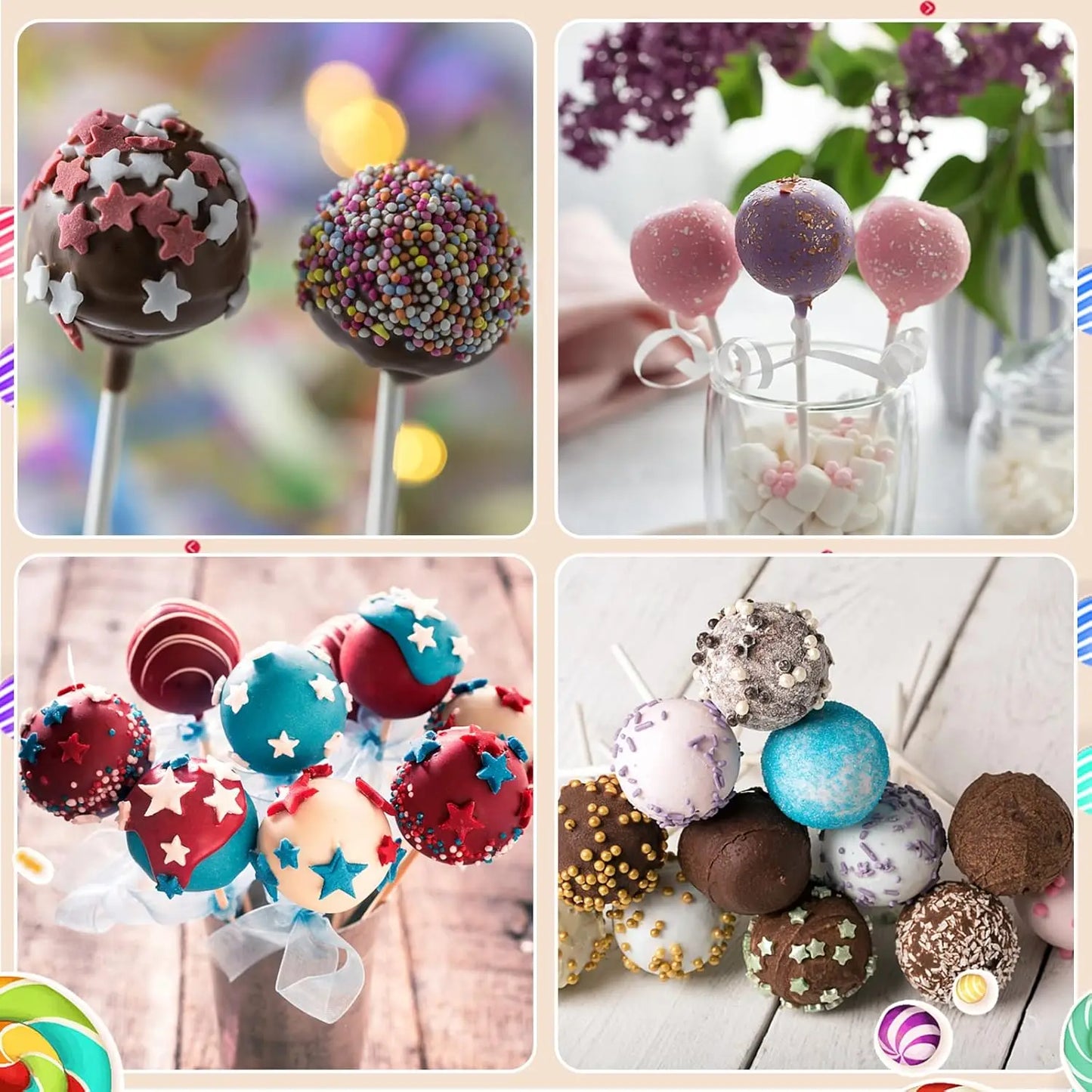 Lollipop Cake Pop Kit With Sticks Bags Twist Ties Mold