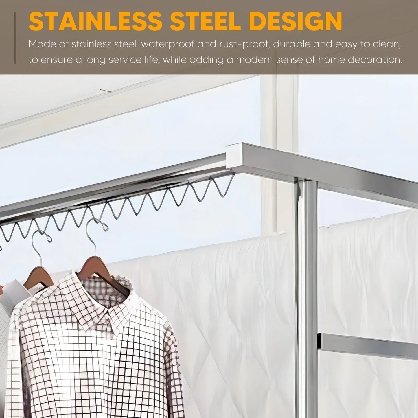 Stainless Steel Floor Drying Rack Heavy Duty Standing Laundry Stand