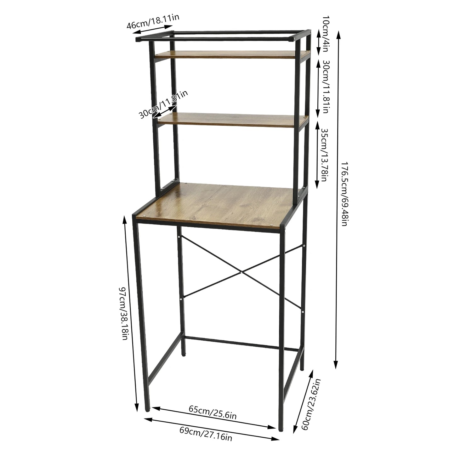 Bymaocar 3-Tier Washing Machine Shelving Laundry Room Organizer