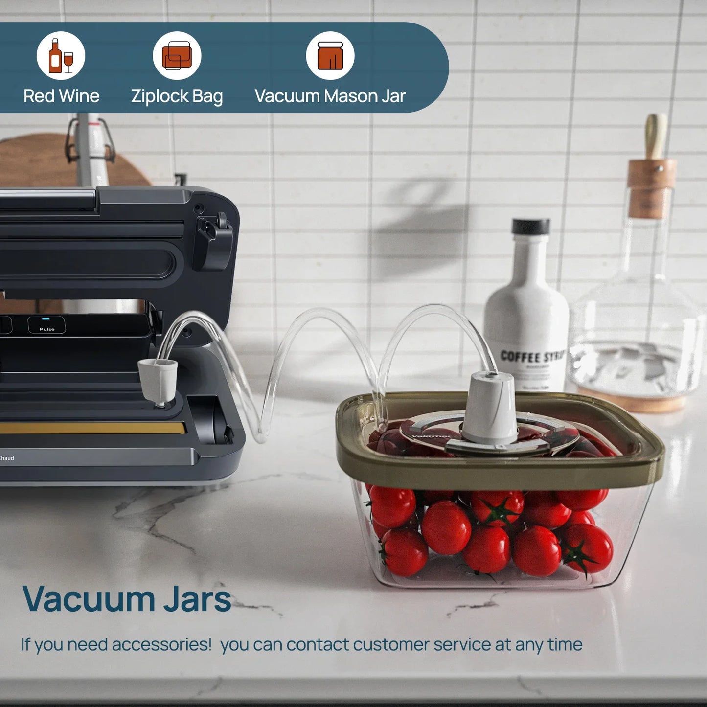 Vakumar VH1506 Vacuum Sealer Machine Sous Vide Stand Table 80KPa