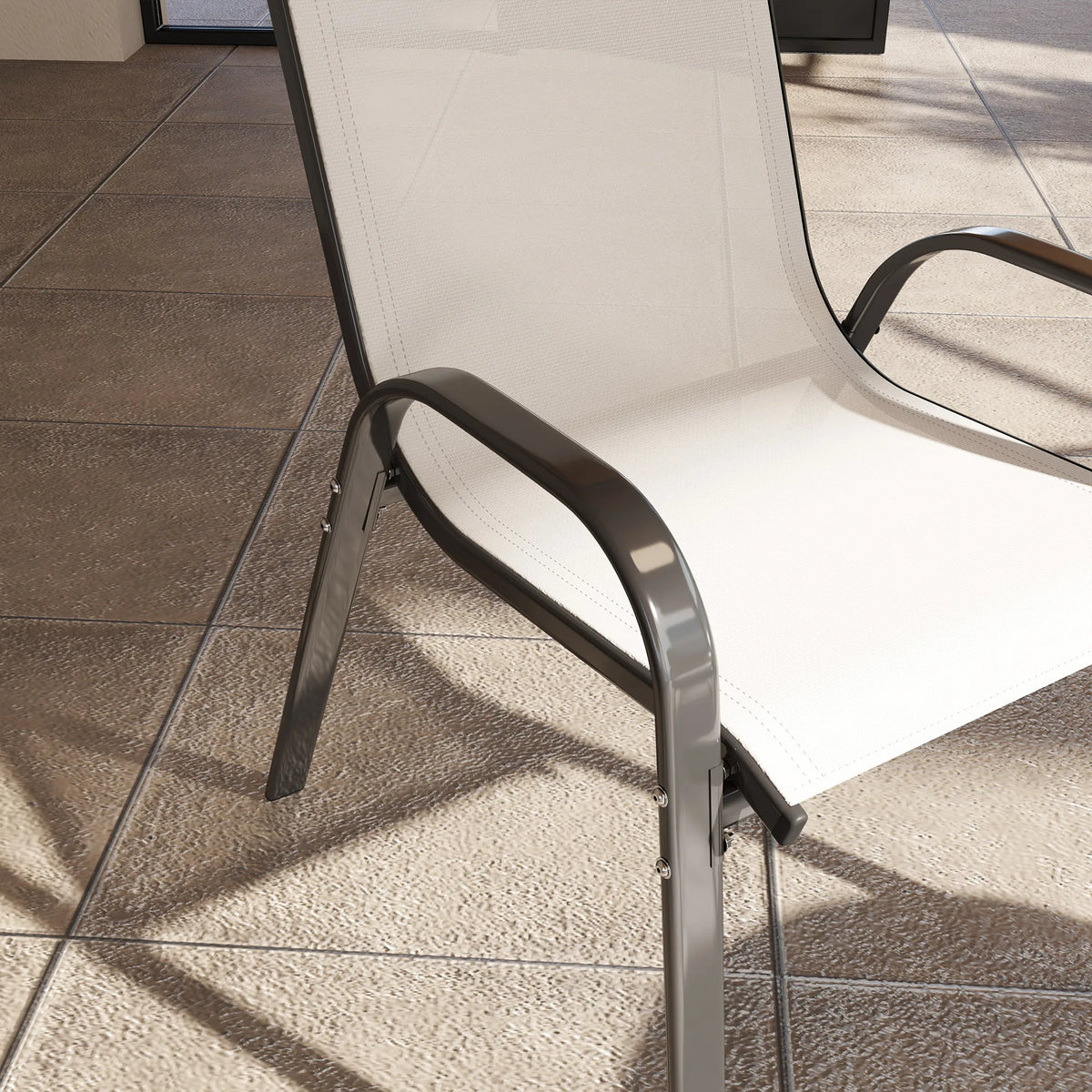 Outsunny Stackable Patio Dining Chairs Set For Outdoor Garden Meals