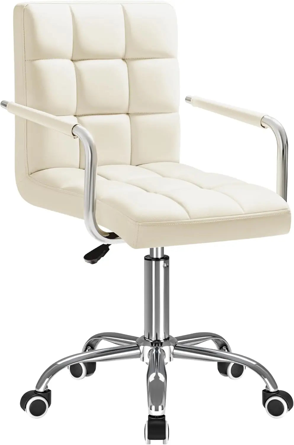 Furmax Mid Back Office Task Chair PU Leather Ribbed Ergonomic