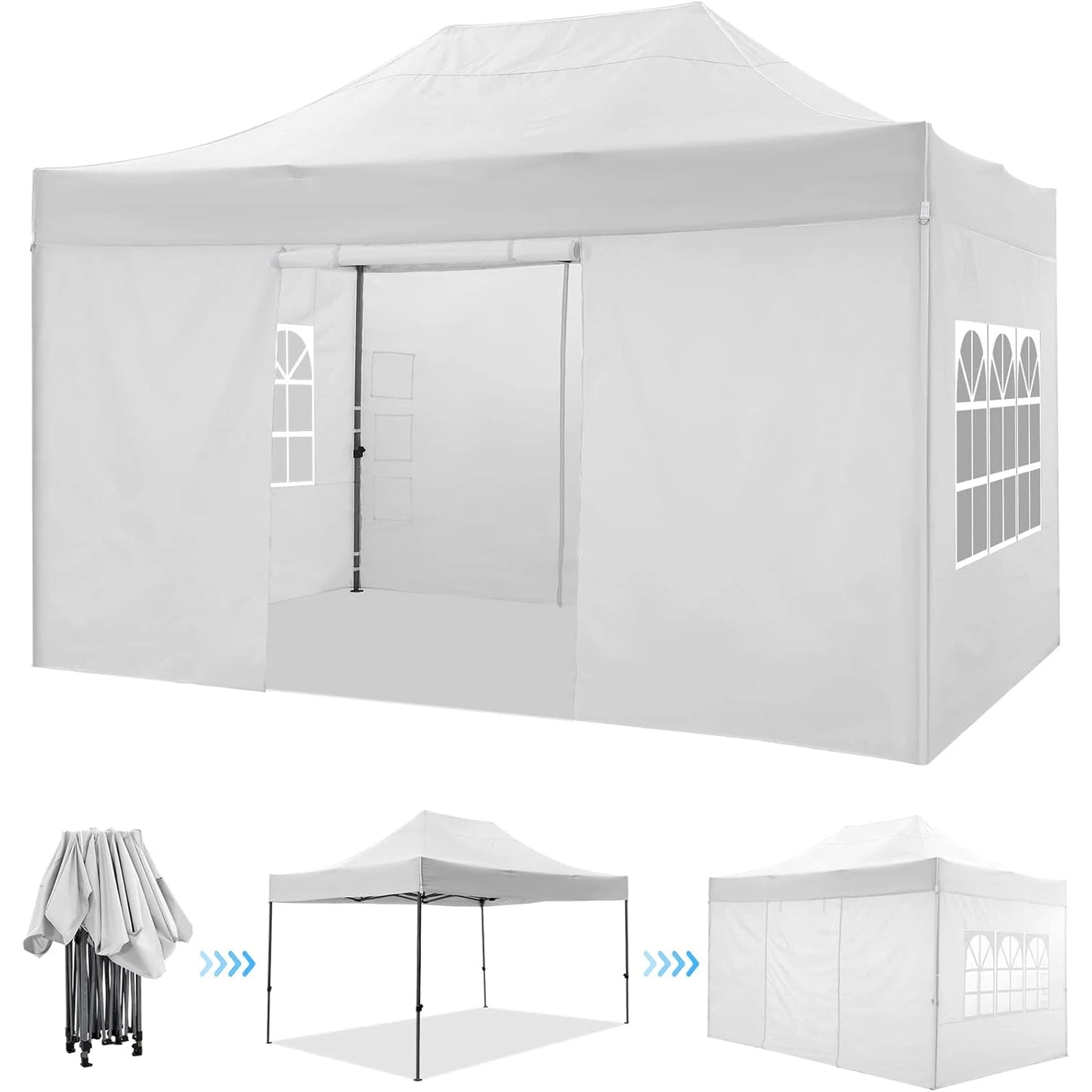 Heavy Duty Canopy Tent With Four Removable Walls Waterproof Shelter
