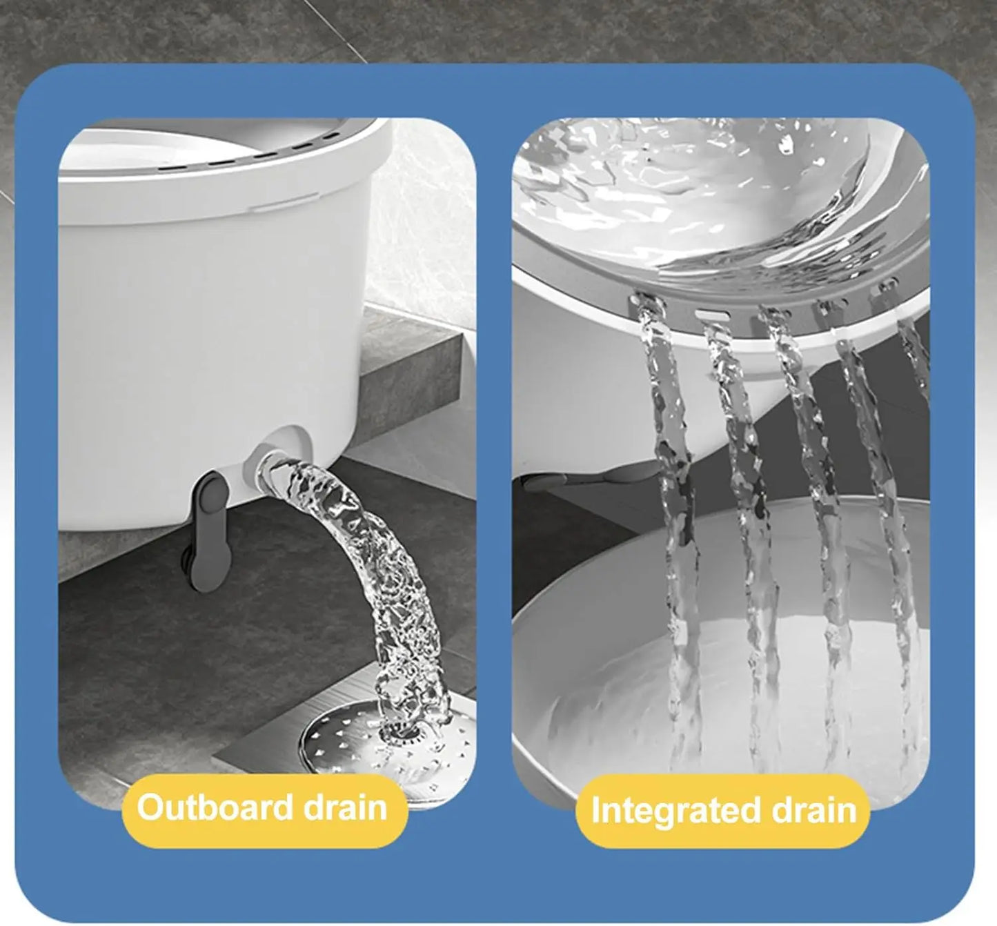 Round Flat Mop Bucket Set With Self Wringing Spin Mop