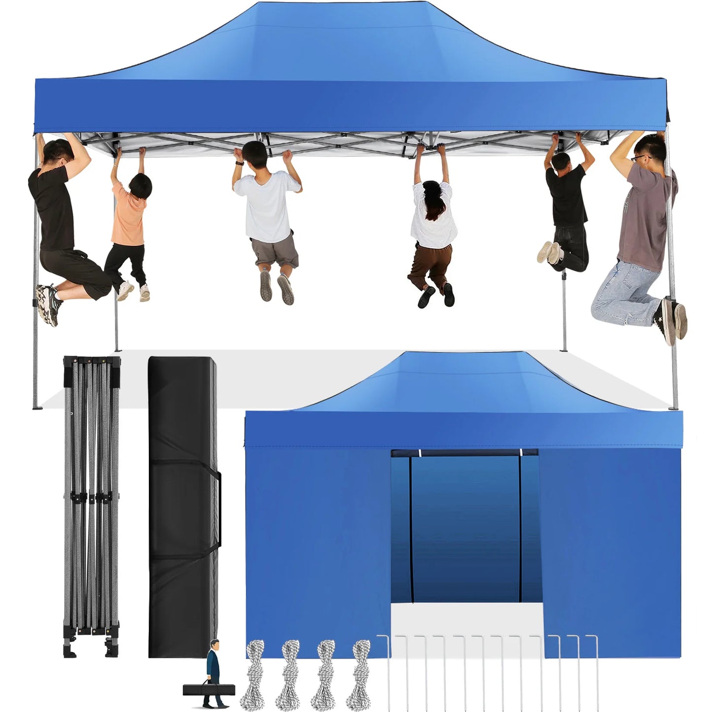 Heavy Duty Canopy Tent With Four Removable Walls Waterproof Shelter