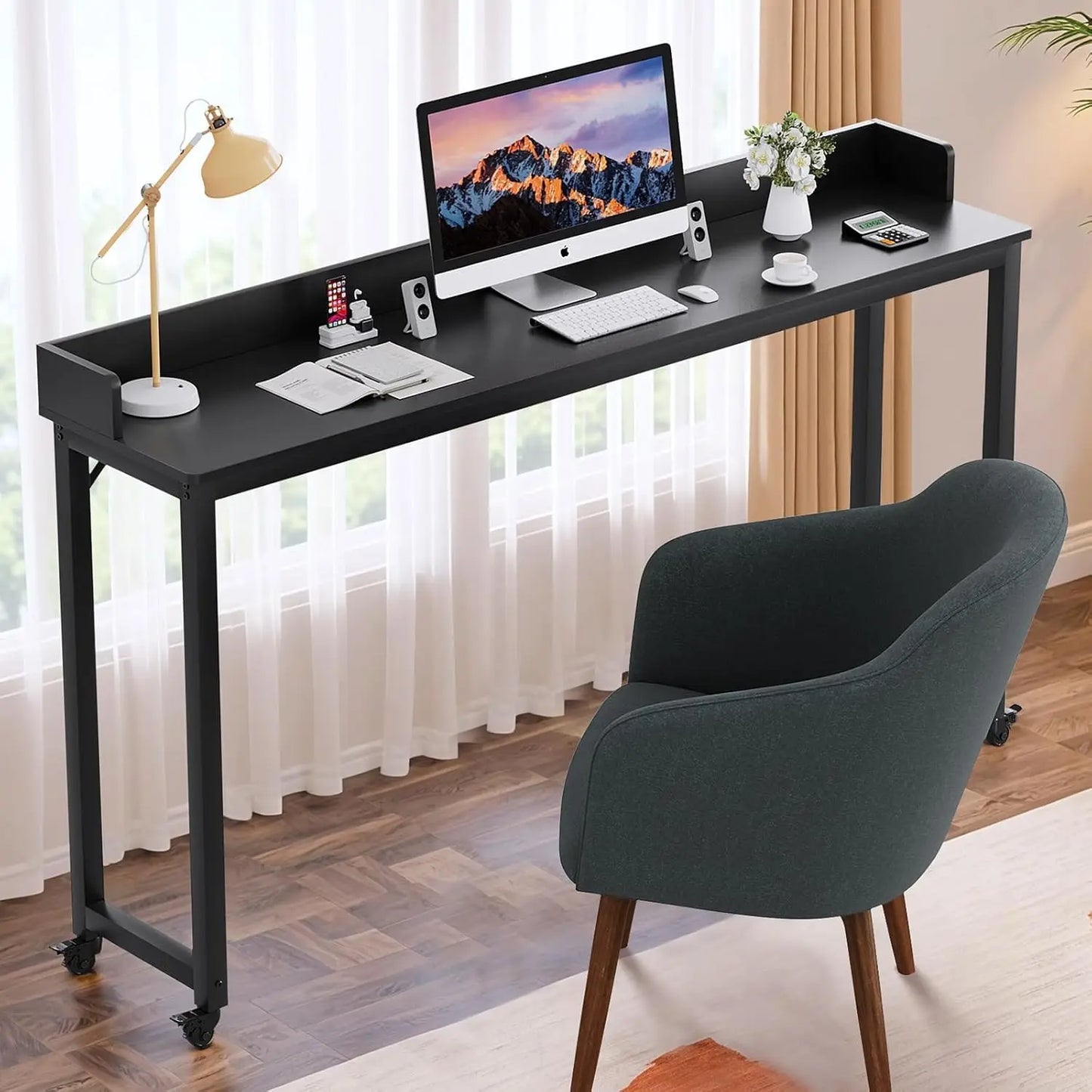 Heavy Duty Overbed Table With Wheels For Bedroom Or Office Use