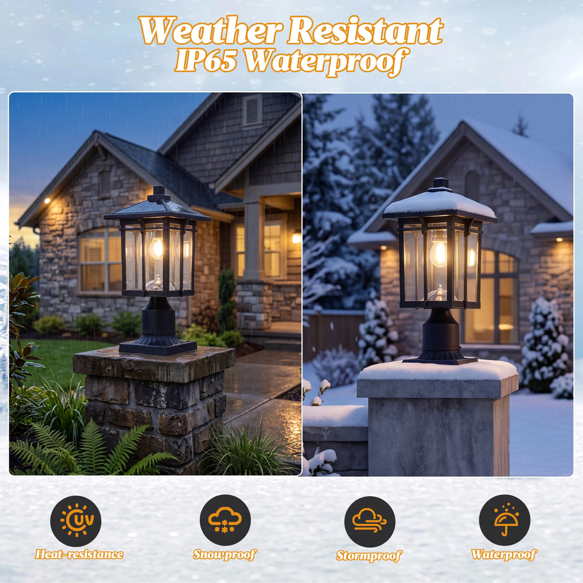 ARLGSITE 16 Inch Solar Post LED Light Dusk to Dawn with Pier Mount