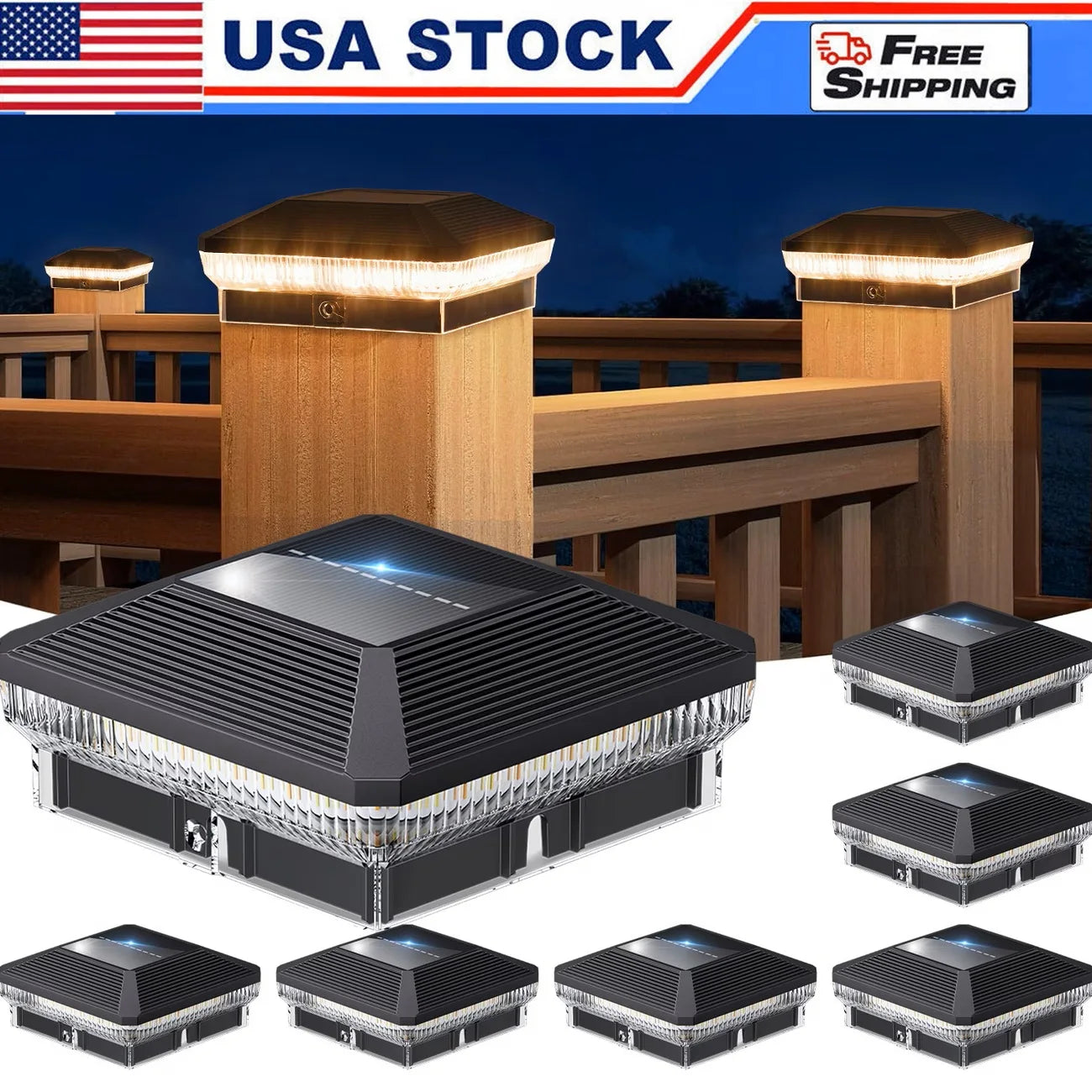 Solar Post Lights Outdoor Automatic Motion Sensor Garden Fence