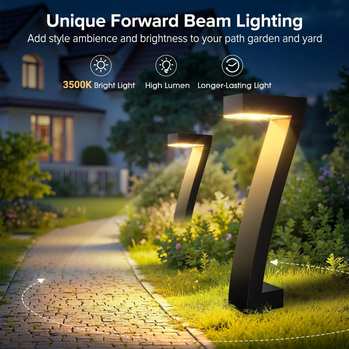 Bright Led Solar Pathway Lights Outdoor Waterproof Garden Decor