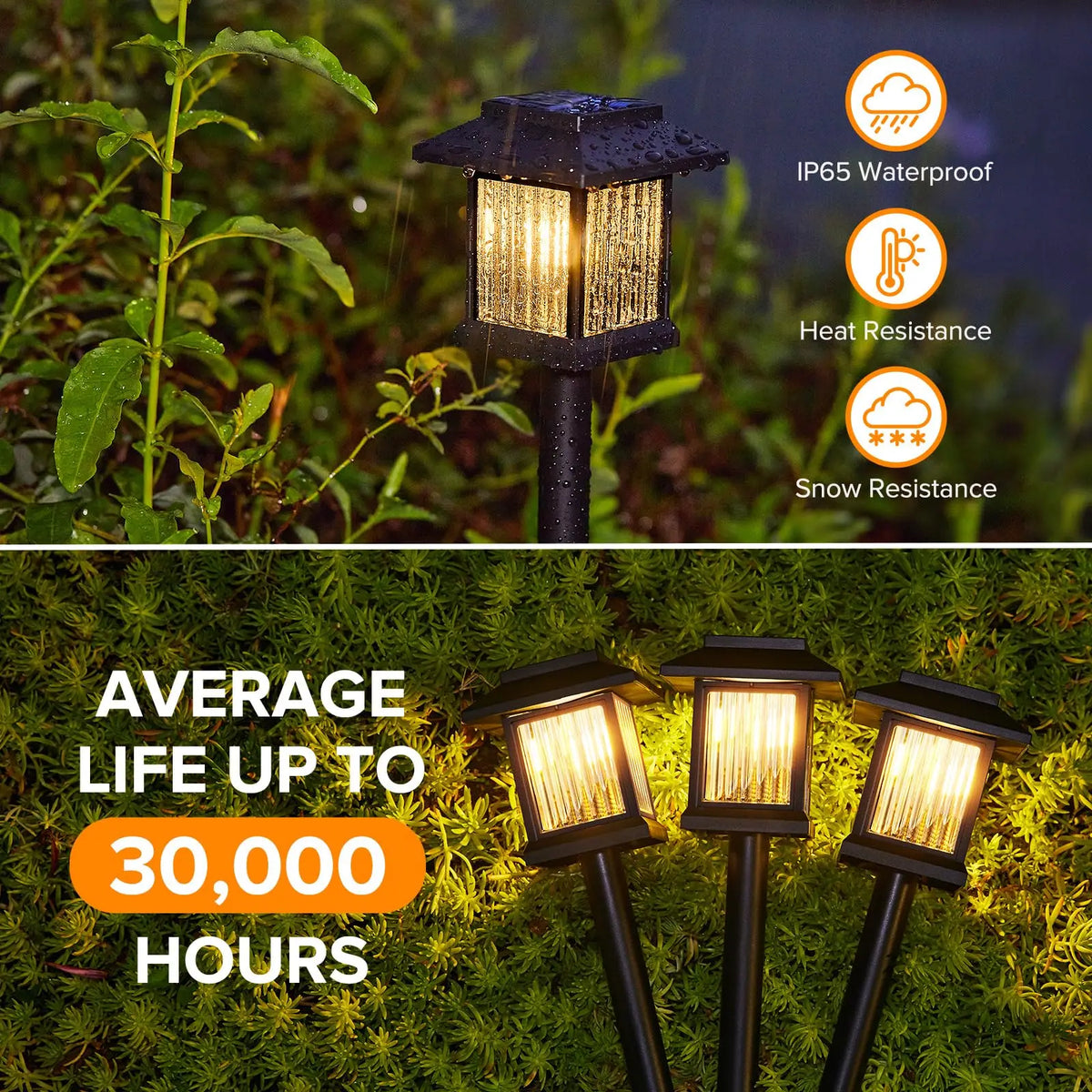 Solar Pathway Lights Outdoor Waterproof Landscape Garden Decor