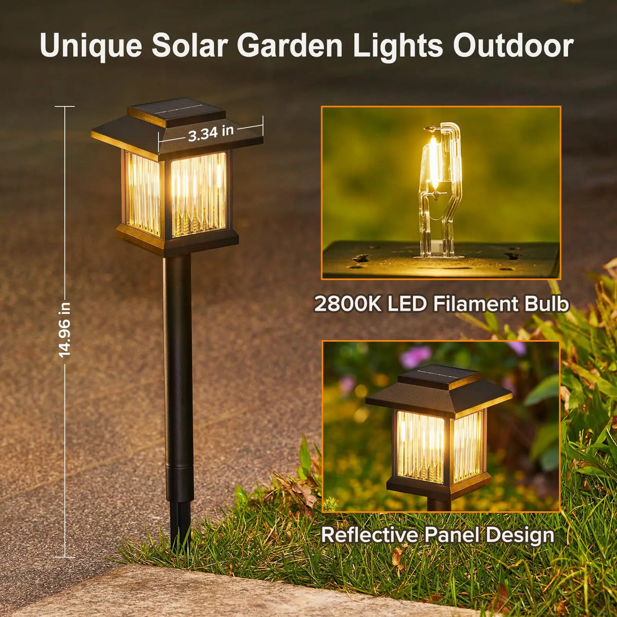 Solar Pathway Lights Outdoor Waterproof Landscape Garden Decor