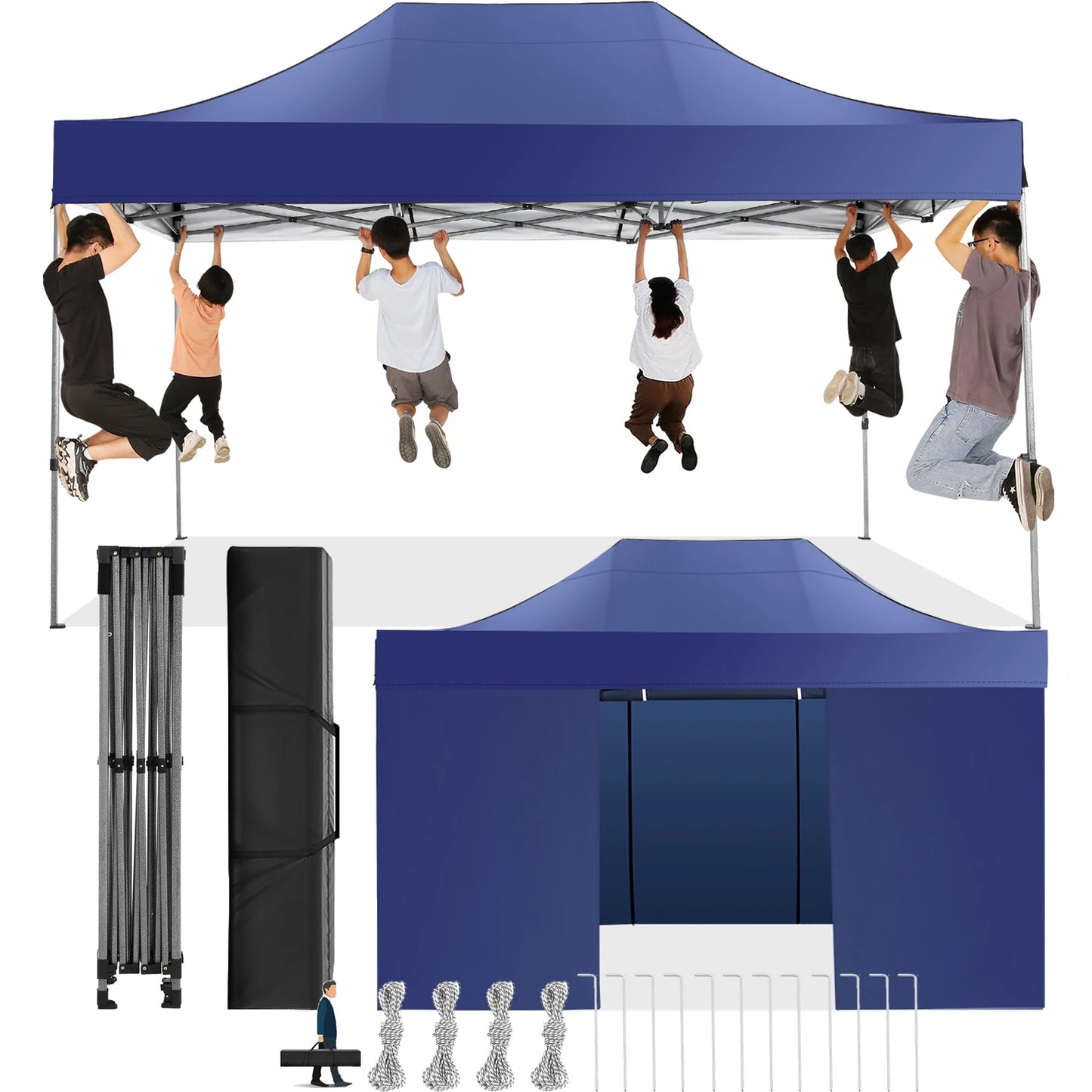 Heavy Duty Canopy Tent With Four Removable Walls Waterproof Shelter