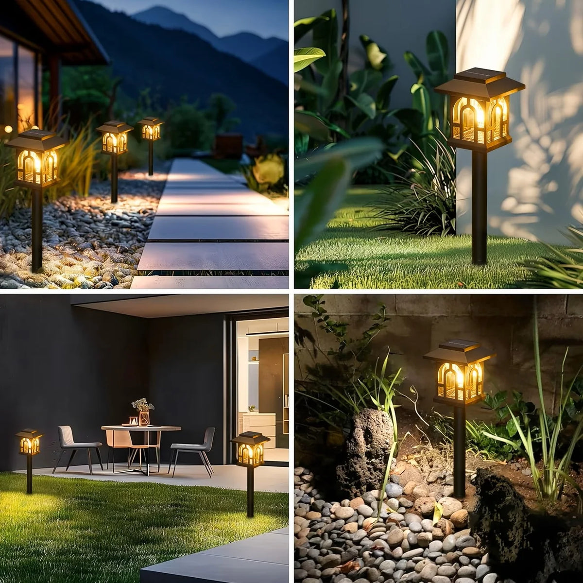 Solar Pathway Lights Outdoor LED Lamp Pack 10 Waterproof Garden Yard